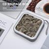FZQVSWTX CD/DVD Storage Case,40 Capacity CD Case Holder Organizer Beige Block Patternprinted Plastic Portable Zipper Wallet DVD Case for Car Home Travel view 4