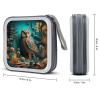 FZQVSWTX CD/DVD Storage Case,40 Capacity CD Case Holder Organizer Dark Owlprinted Plastic Portable Zipper Wallet DVD Case for Car Home Travel view 2