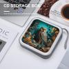 FZQVSWTX CD/DVD Storage Case,40 Capacity CD Case Holder Organizer Dark Owlprinted Plastic Portable Zipper Wallet DVD Case for Car Home Travel view 4