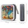 FZQVSWTX CD/DVD Storage Case,40 Capacity CD Case Holder Organizer Jump Into Balloonprinted Plastic Portable Zipper Wallet DVD Case for Car Home Travel view 2