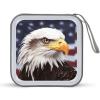 FZQVSWTX CD/DVD Storage Case,40 Capacity CD Case Holder Organizer Bald Eagleprinted Plastic Portable Zipper Wallet DVD Case for Car Home Travel view 1