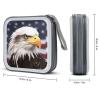 FZQVSWTX CD/DVD Storage Case,40 Capacity CD Case Holder Organizer Bald Eagleprinted Plastic Portable Zipper Wallet DVD Case for Car Home Travel view 2