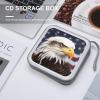 FZQVSWTX CD/DVD Storage Case,40 Capacity CD Case Holder Organizer Bald Eagleprinted Plastic Portable Zipper Wallet DVD Case for Car Home Travel view 4