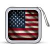FZQVSWTX CD/DVD Storage Case,40 Capacity CD Case Holder Organizer American Flagprinted Plastic Portable Zipper Wallet DVD Case for Car Home Travel view 1