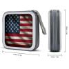 FZQVSWTX CD/DVD Storage Case,40 Capacity CD Case Holder Organizer American Flagprinted Plastic Portable Zipper Wallet DVD Case for Car Home Travel view 2