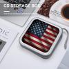 FZQVSWTX CD/DVD Storage Case,40 Capacity CD Case Holder Organizer American Flagprinted Plastic Portable Zipper Wallet DVD Case for Car Home Travel view 4