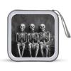 FZQVSWTX CD/DVD Storage Case,40 Capacity CD Case Holder Organizer Three Smiling Skeletonsprinted Plastic Portable Zipper Wallet DVD Case for Car Home Travel view 1