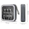 FZQVSWTX CD/DVD Storage Case,40 Capacity CD Case Holder Organizer Three Smiling Skeletonsprinted Plastic Portable Zipper Wallet DVD Case for Car Home Travel view 2
