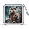 FZQVSWTX CD/DVD Storage Case,40 Capacity CD Case Holder Organizer Animal Cute Owlprinted Plastic Portable Zipper Wallet DVD Case for Car Home Travel view 1