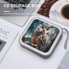 FZQVSWTX CD/DVD Storage Case,40 Capacity CD Case Holder Organizer Animal Cute Owlprinted Plastic Portable Zipper Wallet DVD Case for Car Home Travel view 4