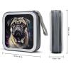 FZQVSWTX CD/DVD Storage Case,40 Capacity CD Case Holder Organizer Portrait Of Pugprinted Plastic Portable Zipper Wallet DVD Case for Car Home Travel view 2