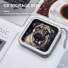 FZQVSWTX CD/DVD Storage Case,40 Capacity CD Case Holder Organizer Portrait Of Pugprinted Plastic Portable Zipper Wallet DVD Case for Car Home Travel view 4