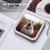 FZQVSWTX CD/DVD Storage Case,40 Capacity CD Case Holder Organizer White Labradorprinted Plastic Portable Zipper Wallet DVD Case for Car Home Travel view 4