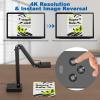 4K Document Camera for Teachers, USB Doc Cam with Auto Focus & Mic, Durable Alloy Stand, Foldable A3 Overhead Scanner with LED Light, Plug & Play for Zoom, Classroom, Mac, Windows, Chromebook view 2