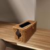 Cord Organizer Cable Management Box PC Tool Wire Organizer Rectangle Imitation Rattan- 32cmx13cmx13cm view 2