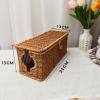 Cord Organizer Cable Management Box PC Tool Wire Organizer Rectangle Imitation Rattan- 32cmx13cmx13cm view 4