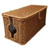 Cable Management Box Imitation Rattan Cord Organizer Desk Storage TV Computer Home Lidded Cover Living Room PC Bedroom Drawer- 35cmx15.5cmx15.5cm view 3