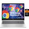 HP 15.6 Inch Chromebook with ChromeOS Flex | 8GB RAM | 128GB Built-in eMMC | Intel Pentium 4 Core Processor | Designed Purely for School and Work | Game App Not Allowed | Wi-Fi 5 | No Mouse (Silver) view 1