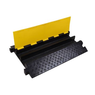 LYXBKSW Drive Over Cable Protector, Cable Protector Ramp, Rubber Speed Bumps for Road, Multi-Channel, for Wire(9cm/4in-2 Channel)