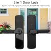 AOWINHIT Smart Door Lock Fingerprint Keypad Keyless Entry Door Lock for 35 to 55mm Door Thickness with 5 Unlocking Methods Fast Convenient Black (Black) view 3