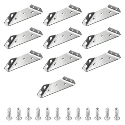 20 Pcs Corner Bracket,Thickened Stainless Steel Angle,Trapeziform Corner Brace Brackets,Right Angle Fixed Bracket Furniture Connectors with Screws