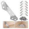 20 Pcs Corner Bracket,Thickened Stainless Steel Angle,Trapeziform Corner Brace Brackets,Right Angle Fixed Bracket Furniture Connectors with Screws view 2