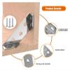 20 Pcs Corner Bracket,Thickened Stainless Steel Angle,Trapeziform Corner Brace Brackets,Right Angle Fixed Bracket Furniture Connectors with Screws view 3