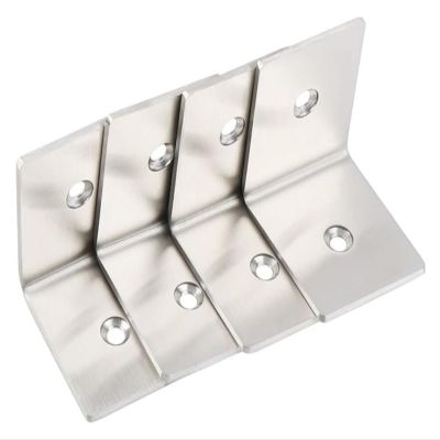 4 Pcs 90 Degree Right Angle Brace,Stainless Steel Right Angle Bracket Fasteners for Shelves,L-Shaped Furniture Fasteners Angle Brace Joint Angle Connector (Silver,48x48x40 mm)