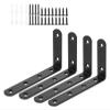 2 Pcs 5 Inch Decorative Wall Brackets,Wall Mounted Floating Shelf Brackets for L Shape Heavy Duty Furniture Support Hardware DIY Open Shelving,Black,B(D5 4Pcs) view 1