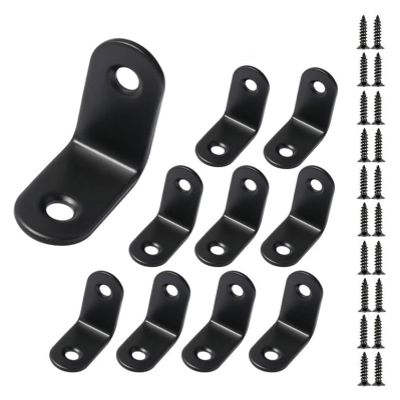 20 Pcs Black Corner Bracket,Right Angle Brackets 90 Degree,Stainless Steel L Shaped Bracket Corner Brace with Screws Small Brackets 30mm(30x30mm)