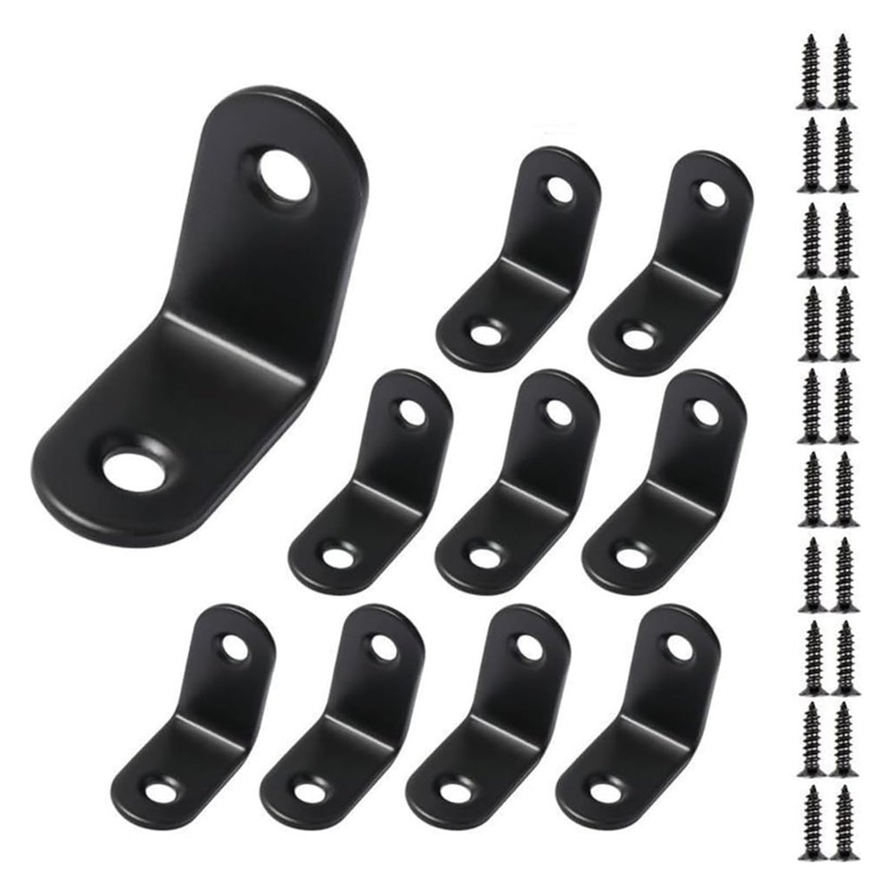 20 Pcs Black Corner Bracket,Right Angle Brackets 90 Degree,Stainless Steel L Shaped Bracket Corner Brace with Screws Small Brackets 30mm(30x30mm)