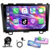 4+64G Wireless Carplay & Android Auto Car Stereo for Honda CRV 2007-2011, 9" Touch Screen Bluetooth Receiver with GPS Navigation Mirror Link WiFi RDS Hi-Fi Bluetooth AHD Backup Camera MIC view 1