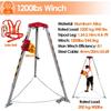 Adjustable Confined Space Rescue Kit Tripod Confined Space Rescue Tripod Confined Space Tripod Heavy Duty Aluminum For Deep Well/Sewerage/Flue, Adjustable Height Lifting Rescue, ,1200lbs(65ft Winch) view 2