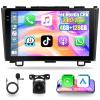 4+128G Wireless Carplay & Android Auto Car Stereo for Honda CRV 2007-2011, 9" Touch Screen Bluetooth Receiver with GPS Navigation Mirror Link WiFi RDS Hi-Fi Bluetooth AHD Backup Camera MIC view 1