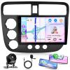 [4+128G] Car Stereo for Honda Civic 2005 with Wireless CarPlay & Android Auto9" Double Din Touchscreen Bluetooth Radio with GPS Mirror Link WiFi RDS Hi-Fi Bluetooth AHD Backup Camera MIC view 1