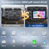 [4+128G] Car Stereo for Honda Civic 2005 with Wireless CarPlay & Android Auto9" Double Din Touchscreen Bluetooth Radio with GPS Mirror Link WiFi RDS Hi-Fi Bluetooth AHD Backup Camera MIC view 2