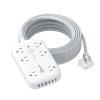 2100J Surge Protector Flat Plug Extension Cord 20 FT with 12 AC Outlets 6 USB Ports 5V/4.8A 24W, 20Ft Long Braided Thin Cord Wall Mount Long Charging Station for Travel Home Office College Dorm view 1