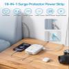 2100J Surge Protector Flat Plug Extension Cord 20 FT with 12 AC Outlets 6 USB Ports 5V/4.8A 24W, 20Ft Long Braided Thin Cord Wall Mount Long Charging Station for Travel Home Office College Dorm view 3