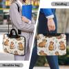 PUYWTIY Portable Laptop Shoulder Bag for Men Women, Waterproof Computer Carrying Bag Capybara Gifts Flroal Briefcase for Office Business view 2