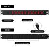 10 Outlet Horizontal 1U Rack Mount PDU Power Strip with Surge Protector - 110V/15A - 6ft Power Cord for Network Server Racks (PDU-03PRO) view 2