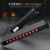 10 Outlet Horizontal 1U Rack Mount PDU Power Strip with Surge Protector - 110V/15A - 6ft Power Cord for Network Server Racks (PDU-03PRO) view 4