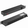 8 Outlet Horizontal 1U Rack Mount PDU Power Strip with Surge Protector - 110V/15A - 6ft Power Cord for Network Server Racks (PDU-03) view 1