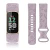 Floral Engraved Band Compatible with Fitbit Charge 6/5 Bands Women Men, Soft Replacement Straps Wristbands for Fitbit Charge 6/5 Advanced Fitness & Health Tracker (Light Purple) view 4
