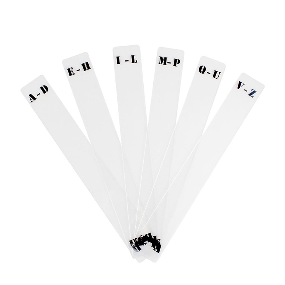 SPONGL 6Pcs Acrylic Record Category Label Cards Separator Cards Divider Suitable for Home,Library Office,Vertical Version