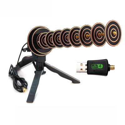 2.4GHz Yagi Directional Antenna Long-Range USB WiFi Adapter Compatible with Windows 11/10//8/7 Systems No CD Driver Required for PC Desktop/Laptop Compatible Features 16dBi high gain Antenna
