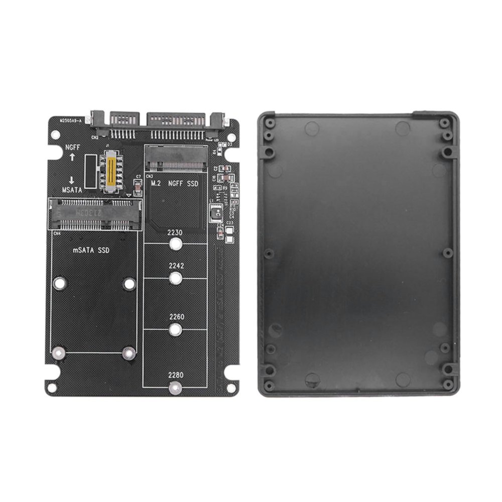 2 in 1 MSATA/M.2 NGFF to SATA III Adapter Converter Case Enclosure Accessory