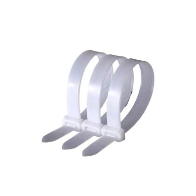 100PCS Cable Ties Reusable Plastic Flanges Ties Cable Plastic Nylon Cable Ties Organizer Clamp(Black,10x500mm)