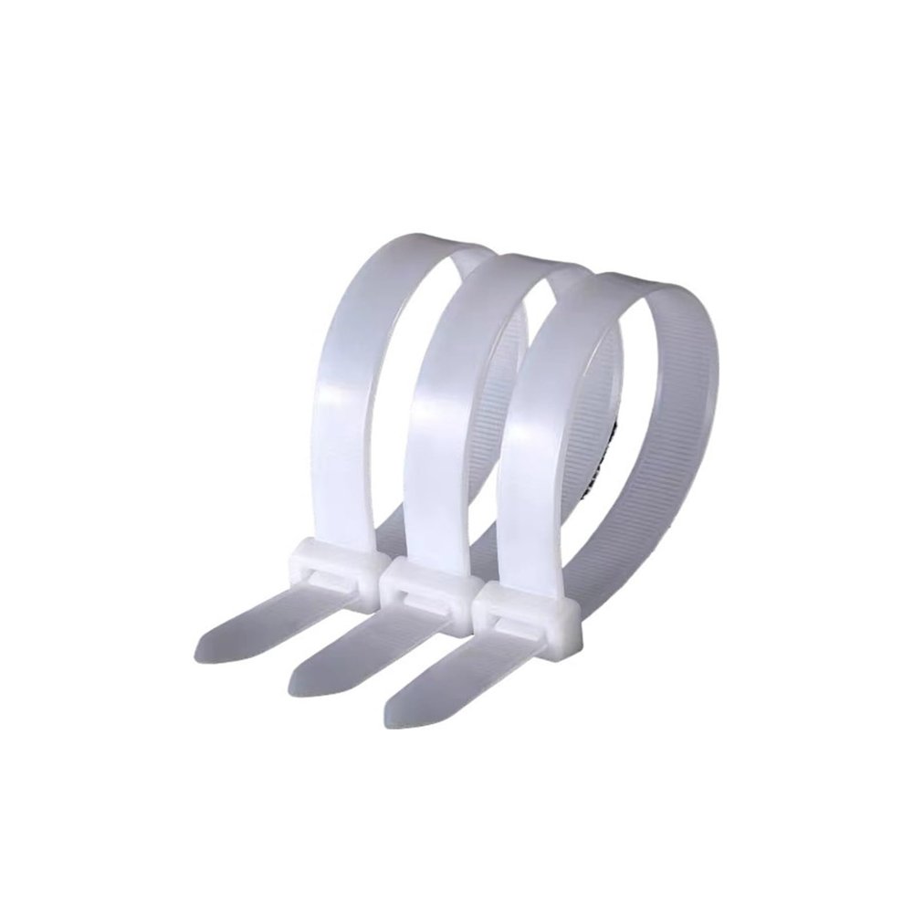 100PCS Cable Ties Reusable Plastic Flanges Ties Cable Plastic Nylon Cable Ties Organizer Clamp(Black,10x500mm)