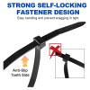 100PCS Cable Ties Reusable Plastic Flanges Ties Cable Plastic Nylon Cable Ties Organizer Clamp(Black,10x500mm) view 3