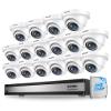 ZOSI H.265+ 16 Channel Security Camera System with AI Human Vehicle Detect, 16CH Surveillance DVR and 8 x 1080p CCTV Weatherproof Dome Camera Outdoor, 80ft Night Vision, 105Wide Angle, 4TB Hard Drive view 1